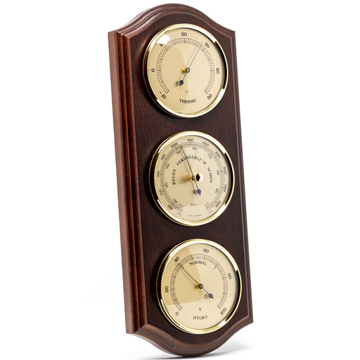 Fischer: 801-48, barometer combined with thermometer and hygrometer,  furthermore dew point, absolute humidity, dew point, vapor pressure,  saturation vapor pressure and saturation deficit, for outdoor use