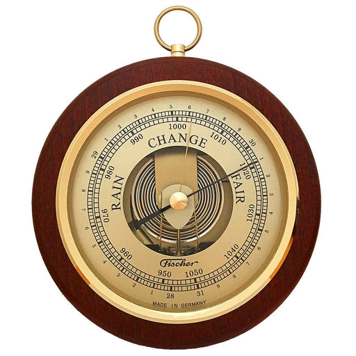Fischer Barometer Brass-Mahogany 170 mm / 6.7" - 1436R-22 (English Display)