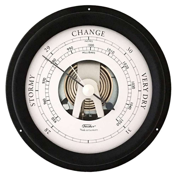 Fischer Maritime Barometer Black, 125 mm / 4.9" (Face 85 mm/3.3") - 1508B-06-US