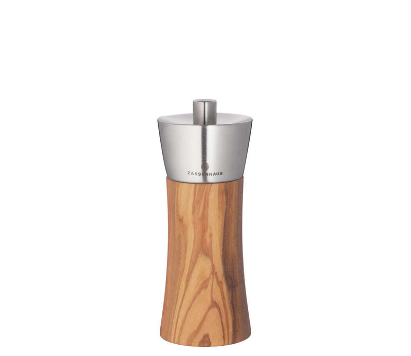 Zassenhaus Pepper / Salt Mill AUGSBURG, Olive Wood / Stainless Steel