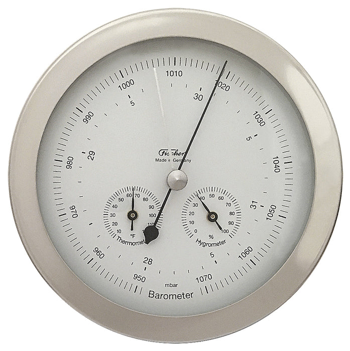 Fischer Barometer with Thermometer & Hygrometer 160 mm / 6.3" - 1602-01 (English / °F)