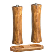 Zassenhaus Pepper & Salt Mill Set FRANKFURT with Coaster, Olive Wood