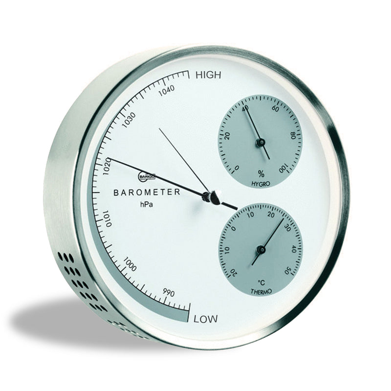Barigo Weather Station, Stainless Steel, 160 mm - No. 351 °C/hPa English