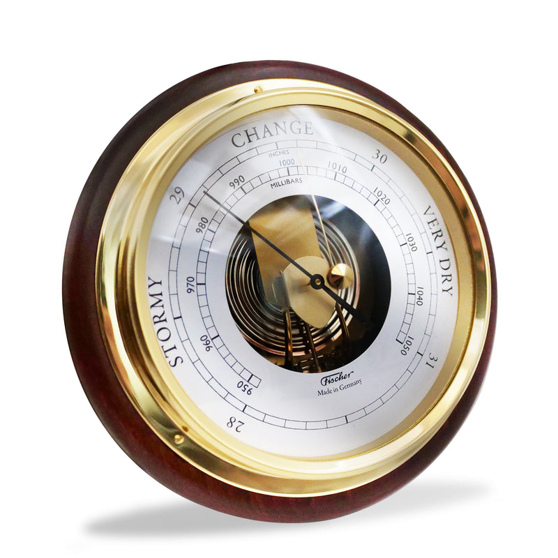 Fischer Barometer Brass-Mahogany 170 mm / 6.7" - 1434B-22 (US Version)
