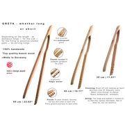 Zetzsche Kitchen Grill Tongs, Beech Wood, Gift Box