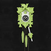 Cuckoo Clock Hand Carved with Leaves and Bird