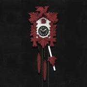 Cuckoo Clock Hand Carved with Leaves and Bird