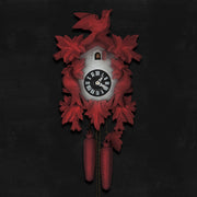 Cuckoo Clock Hand Carved with Leaves and Bird