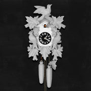 Cuckoo Clock Hand Carved with Leaves and Bird