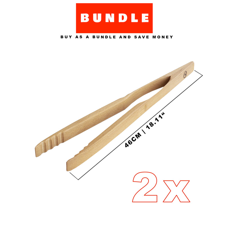 Zetzsche Kitchen Grill Tongs, Beech Wood, Gift Box