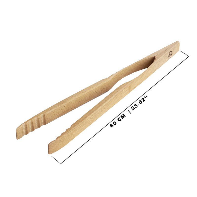 Zetzsche Kitchen Grill Tongs, Beech Wood, Gift Box