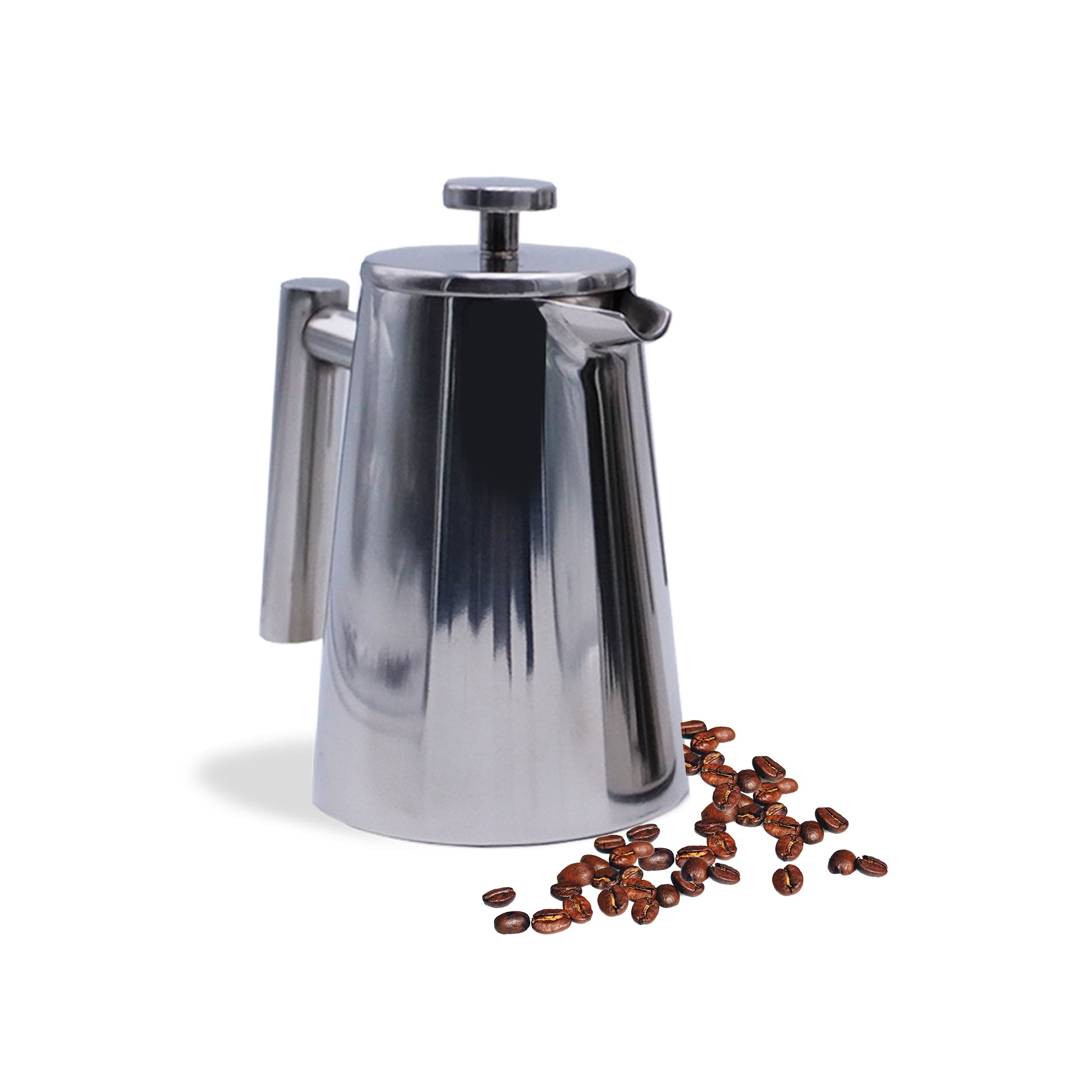 Mirwais Production ミルウェイズ French Touch WEIS Polished Stainless Steel French Press Coffee Maker, Insulated