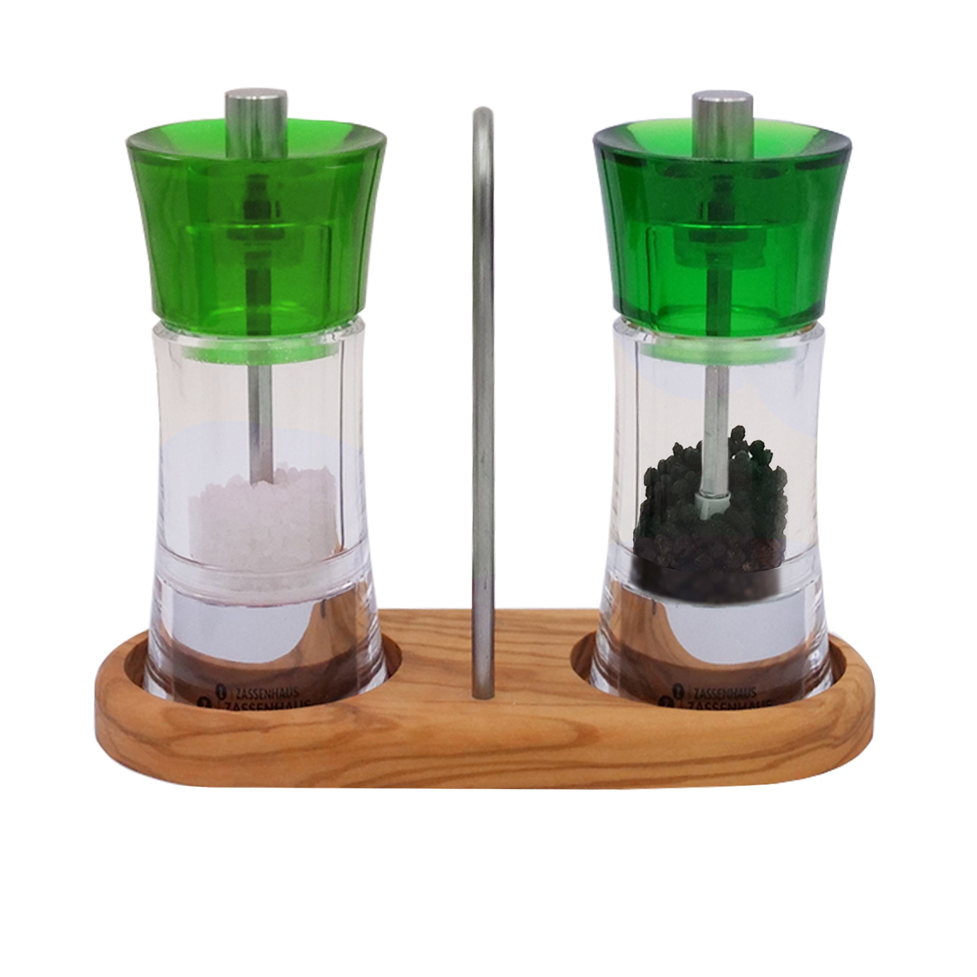 Zassenhaus Pepper / Salt Mill SET Aachen with Mill Coaster — Loewen